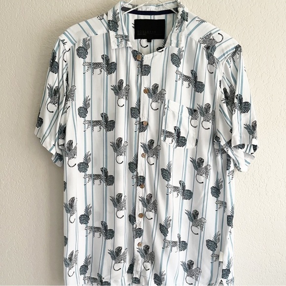 ASOS Soul Star England Short Sleeve Button Down Animal Print - Picture 4 of 12